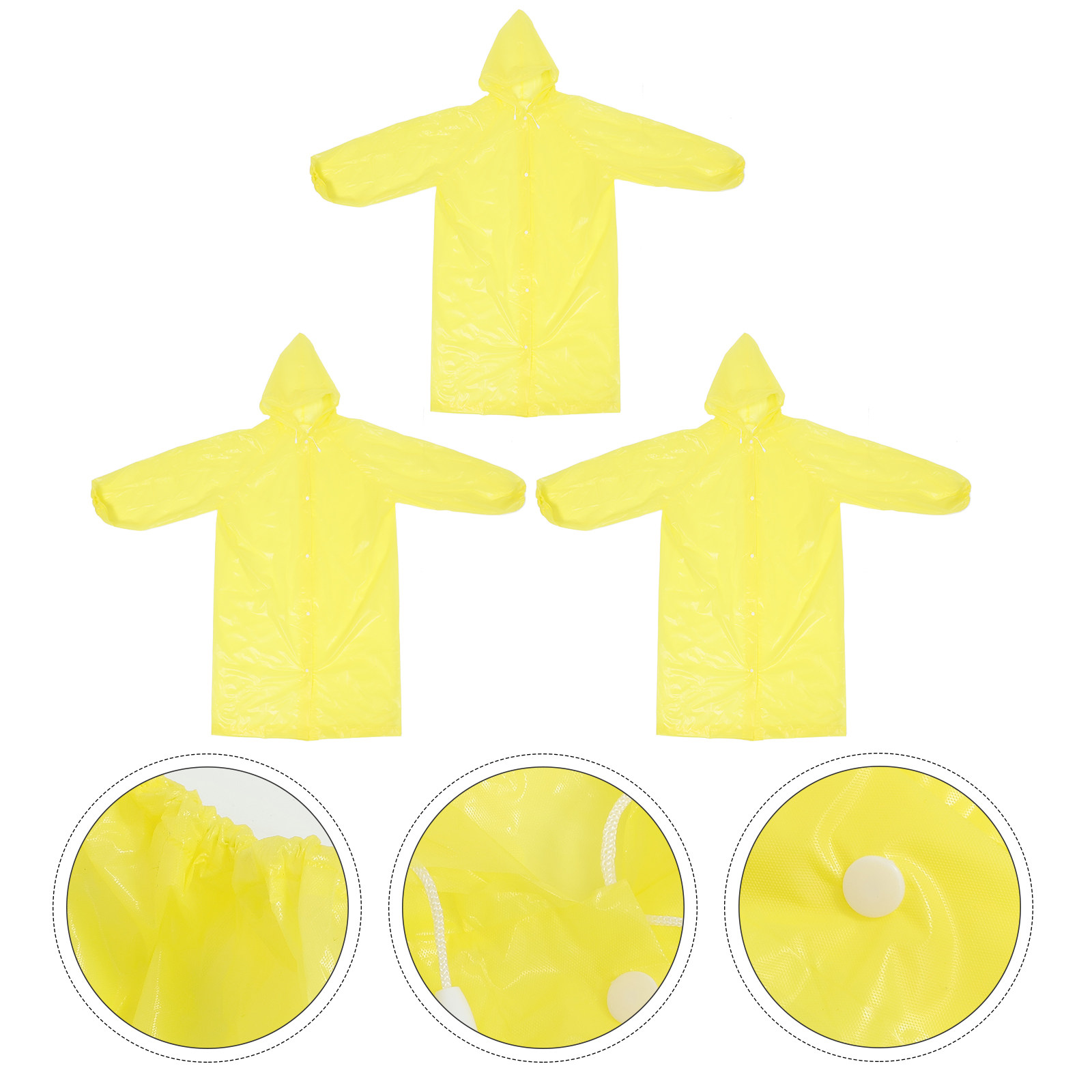 3Pcs Hooded Rain Ponchos Tear  - Emergency Poncho Rain recension och pris