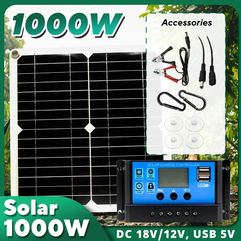 1000W Solar Panel Kit,12V Sola - Solar Emergency Charger recension och pris