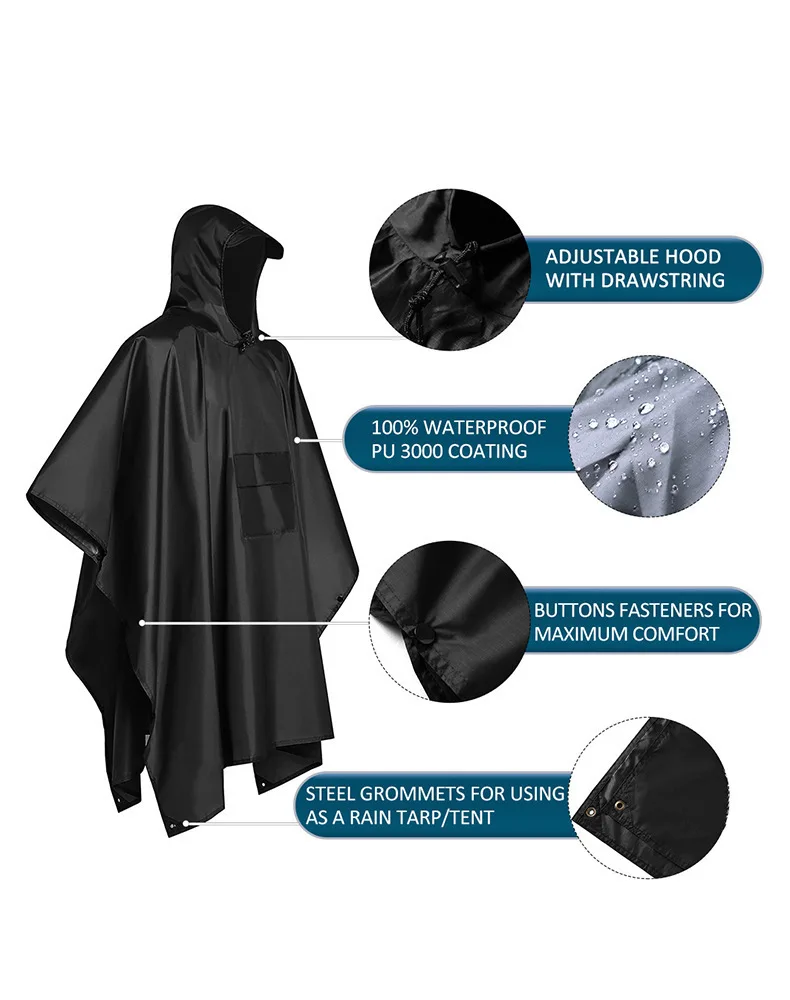 2026 For Camping Hiking 3-in-1 - Emergency Poncho Rain recension och pris